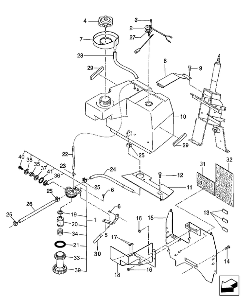 Diagram of all the parts for the TC55DA-02.05 - FUEL TANK & FILTER at BRIM:Parts.