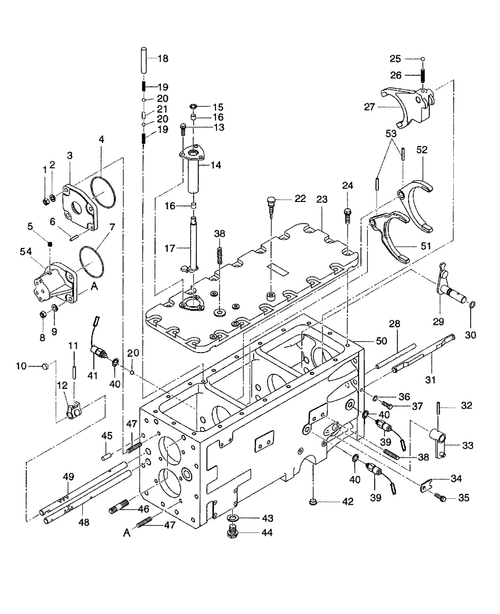 Diagram of all the parts for the TC55DA-03.03 - FRONT TRANSMISSION & SHIFT at BRIM:Parts.