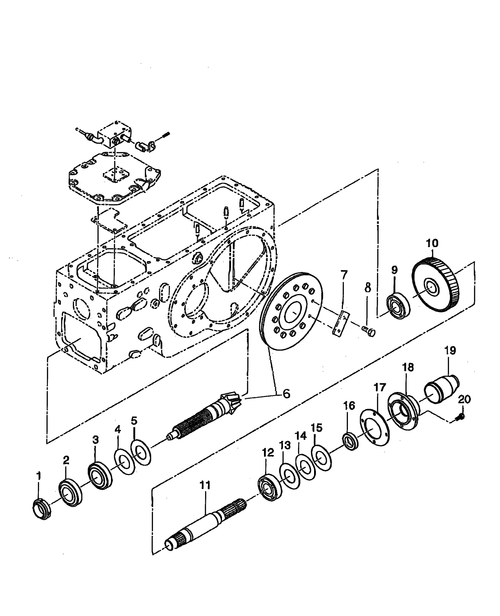 Diagram of all the parts for the TC55DA-03.09 - REAR TRANSMISSION PTO, LOWER SHAFT at BRIM:Parts.