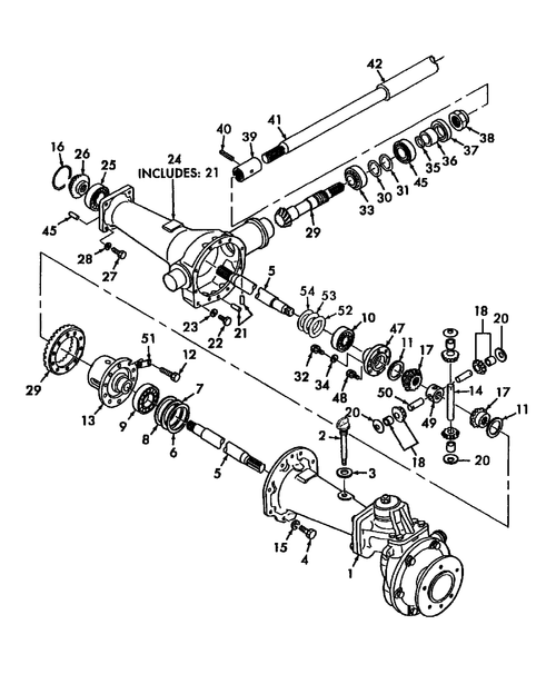 Diagram of all the parts for the TC55DA-04.06 - FRONT DIFFERENTIAL GEARS W/FWD at BRIM:Parts.