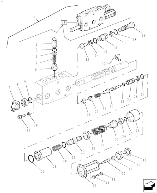 Diagram of all the parts for the TC55DA-07.09 - 4 POSITION FLOAT & DETENTED REAR REMOTE VALVE - 719940006 at BRIM:Parts.