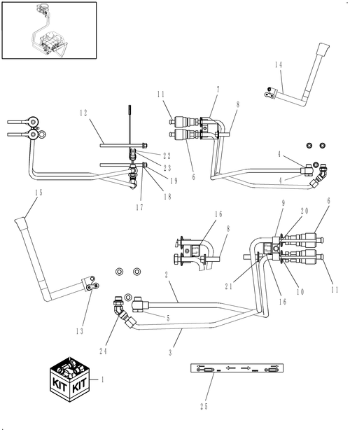 Diagram of all the parts for the TC55DA-07.12 - REAR REMOTE #3 SELF CENTERING CONTROL COMPLETING PACKAGE - 719937006 at BRIM:Parts.