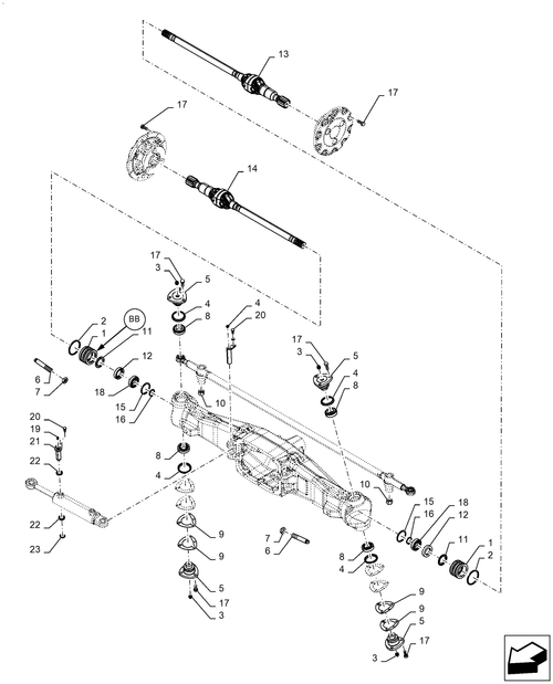 Workmaster 60-25.100.AD[07] - FRONT AXLE, HOUSING, SUPPORT