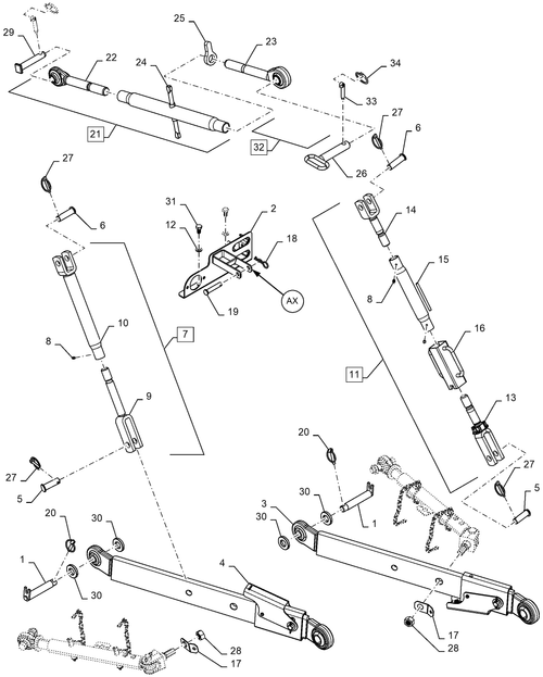 Workmaster 60 - 3 POINT HITCH, UPPER LINK, ROD, ASSY, LIFT
