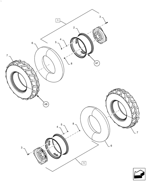 Workmaster 60 - REAR WHEEL ASSY, 14.9 X 28
