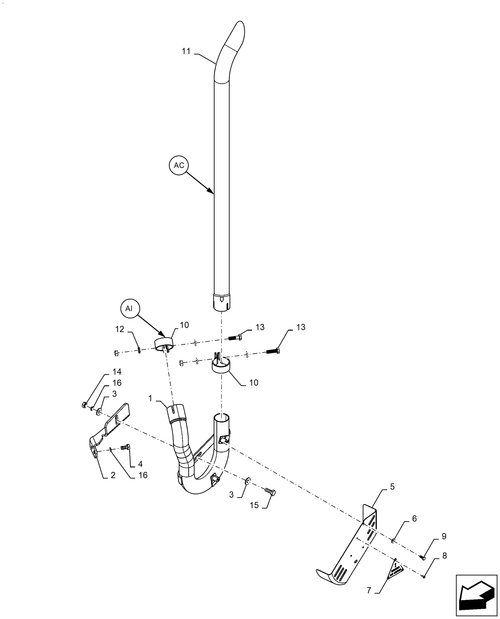 Workmaster 70-10.254.AI[02] - VAR - 337891081, EXHAUST MUFFLER, UPDRAFT ; (Var) 337891081
