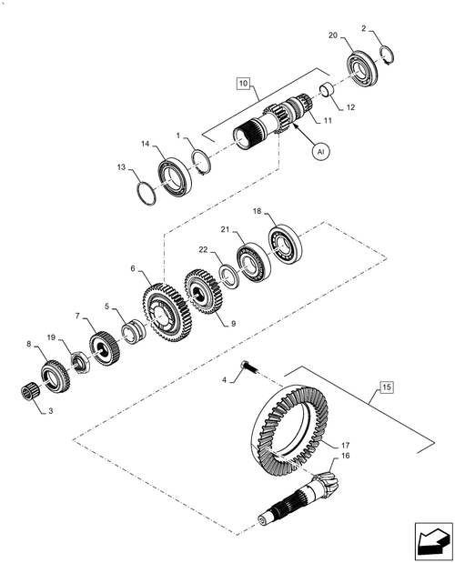 Workmaster 70-21.168.AI[01] - VAR - 390340771, 390340772, 390898781, HI-LO, TRANSMISSION, GEARS & SHAFT, BEARING, HI-LO TRANSMISSION GEARS & SHAFT, BEARING ; (Var) 390340771, 390340772, 390898781