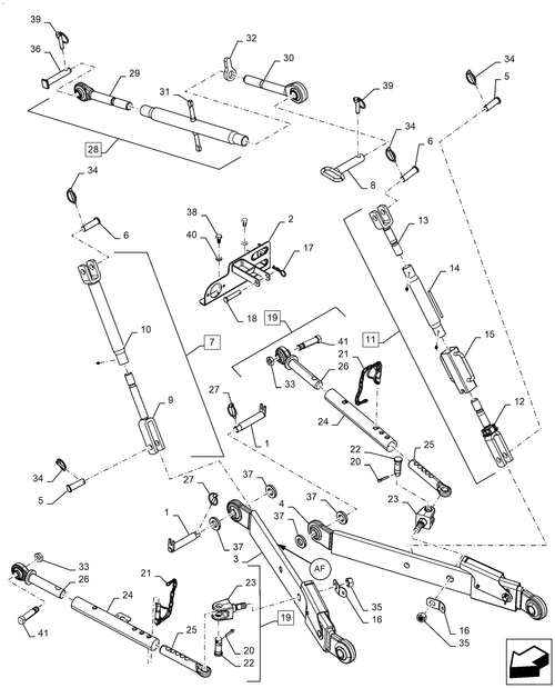 Workmaster 70-37.100.AF[01] - VAR - 337558081, HITCH, ASSY, LINK, FLEX ENDS AND COMBI BALL ; (Var) 337558081