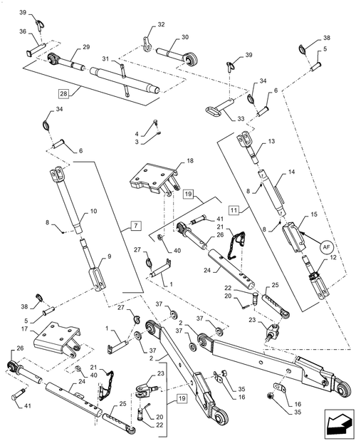 Workmaster 70-37.100.AF[03] - VAR - 337913081, HITCH, ASSY, LINK, FLEX ENDS AND COMBI BALL ; (Var) 337913081
