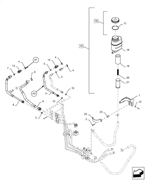 Workmaster 70-41.200.AO[03] - VAR - 337901082, HYDRAULIC, STEERING LINE, 4WD, HYDRAULIC STEERING LINES, 4WD ; (Var) 337901082