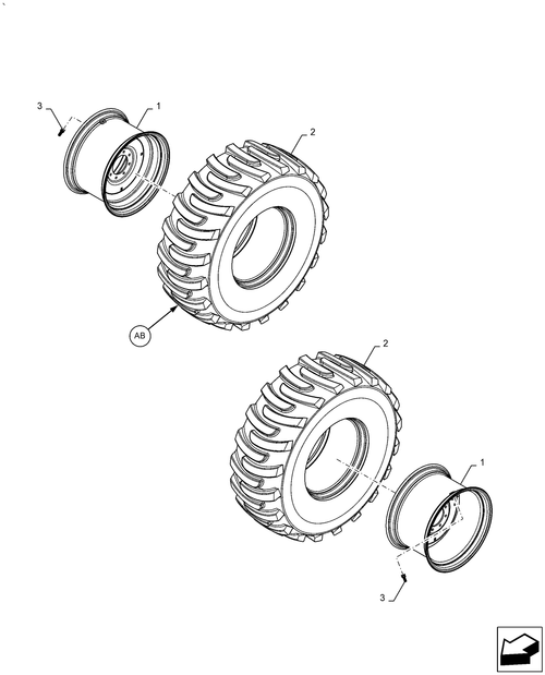 Workmaster 70-44.520.AB[06] - VAR - 894030112, WHEEL, REAR, 4WD, 18.4X24 INDL ; (Var) 894030112