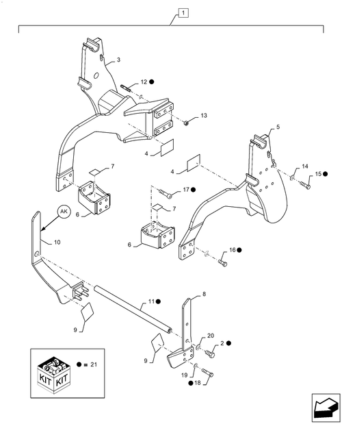 Workmaster 70-82.100.AI[01] - VAR - 337444081, LOADER ARM, SUPPORT ; (Var) 337444081