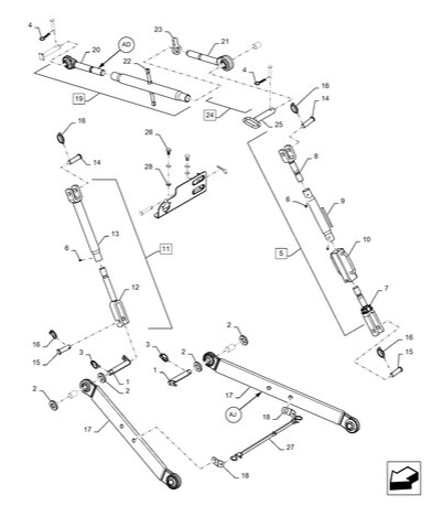Workmaster 70-35.124.AJ[01] - REAR LIFT LINKAGE