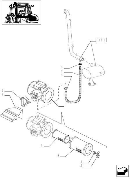 TM120-1.19.1/02 - (VAR.198) AIRCLEANER W/PRECLEANER