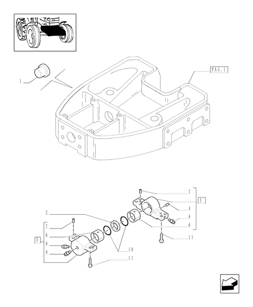 TM120-1.21.1/12[02] - (VAR.521) CLASS 4 4WD FRONT AXLE SUPERSTEER WITH ''TERRALOCK'' - SUPPORT