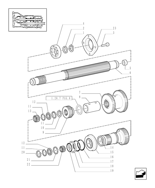 TM120-1.28.7/03[04] - (VAR.281) FULL POWER-SHIFT TRANS. 18X6 (40 KPH-4WD) AND 17X6 (30 KPH) - CLUTCH ENGAGEMENT