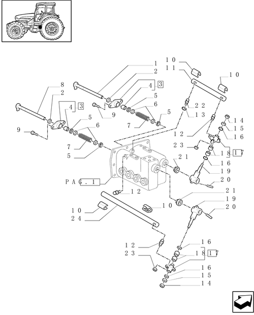 TM120-1.32.2/01[04] - MECHANICAL GEAR BOX 20X16 (40 KM/H) / CENTRAL REDUCTION GEAR CONTROLS