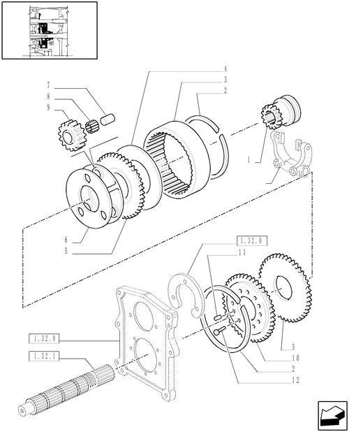 TM120-1.32.3[01] - (VAR.111-448) CREEPER TRANSMISSION WITH SEMI POWER SHIFT - CONTROL REDUCTION