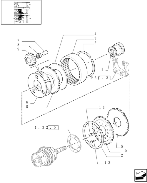 TM120-1.32.3/02[01] - (VAR.146) CREEPER TRANSMISSION FOR FULL POWER SHIFT - CONTROL REDUCTION