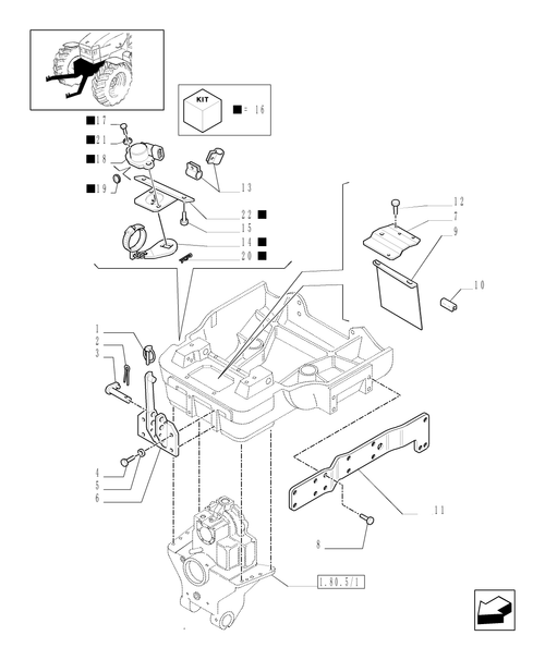 TM120-1.21.1/08 - (VAR.789) FRONT HYDRAULIC LIFT FOR CCLS - GUARDS
