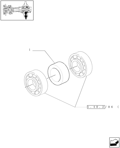 TM120-1.40.2/06[02] - (VAR.416) SUPERSTEER FRONT AXLE - BEVEL GEAR PAIR - 4WD