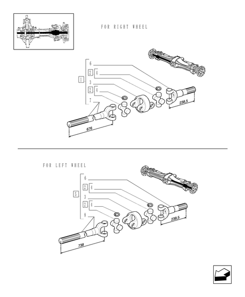 TM120-1.40.3/10A - (VAR.420) 4WD FRONT AXLE WITH SUSPENSIONS AND ''TERRALOCK'' -SEMI POWER SHIFT - AXLE-SHAFT ARTICULATED