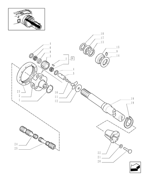 TM120-1.48.1/02 - (VAR.431) 112'' LONG AXLE FOR CAST DISC