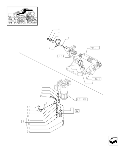 TM120-1.82.1/01[02] - MECHANICAL GEAR BOX 20X16 (40 KM/H) /MECHANICALLY CONTROLLED HYDRAULIC LIFT (OPEN CENTRE)
