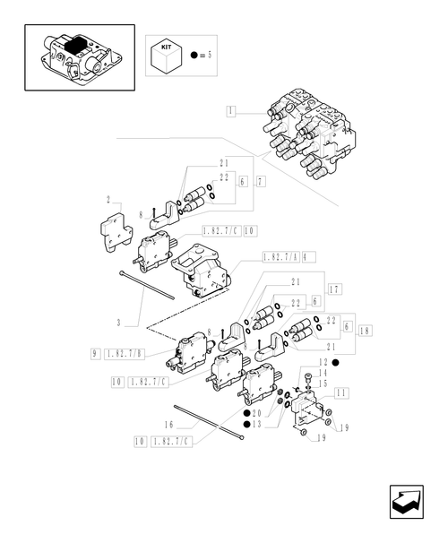 TM120-1.82.7/17[02] - (VAR.170) 3-CONTROL VALVE UNIT - REMOTE VALVES - C5504
