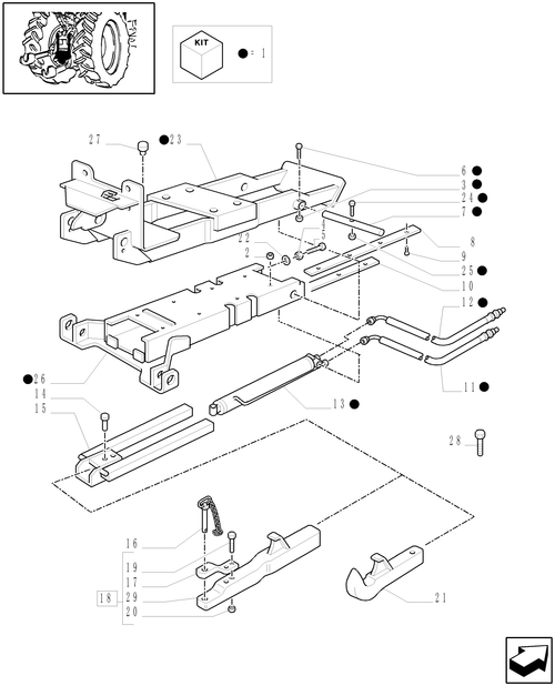 TM120-1.89.3/04[02] - (VAR.080-248) HYDRAULIC AUTOMATIC PICK UP HITCH FOR 1/2 AUXILIARY RAM