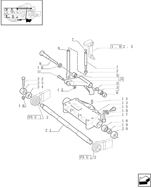 TM120-1.89.6/01[01] - MECHANICAL GEAR BOX 20X16 (40 KM/H) /MECHANICALLY CONTROLLED HYDRAULIC LIFT (OPEN CENTRE)