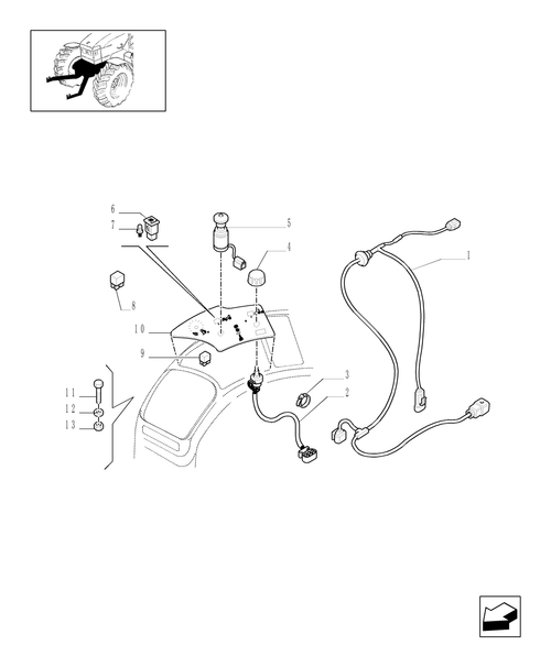 TM120-1.91.1/11 - (VAR.780-781) LIFT AND FRONT PTO (WITH 6 - 21 SPLINES) CCLS - SWITCH AND WIRES