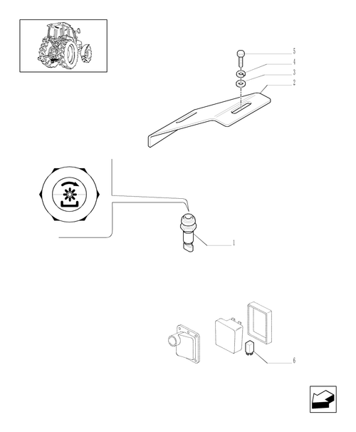 TM120-1.91.1/10[01] - (VAR.838) OUTER PTO CONTROL MOUNTED ON MUDGUARDS