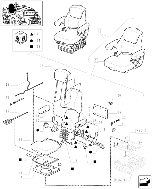TM120-1.93.3/  F[01] - (VAR.964) DELUXE AIR SEAT WITH REELING SEAT BELT AND HEATED CUSHION - BREAKDOWN