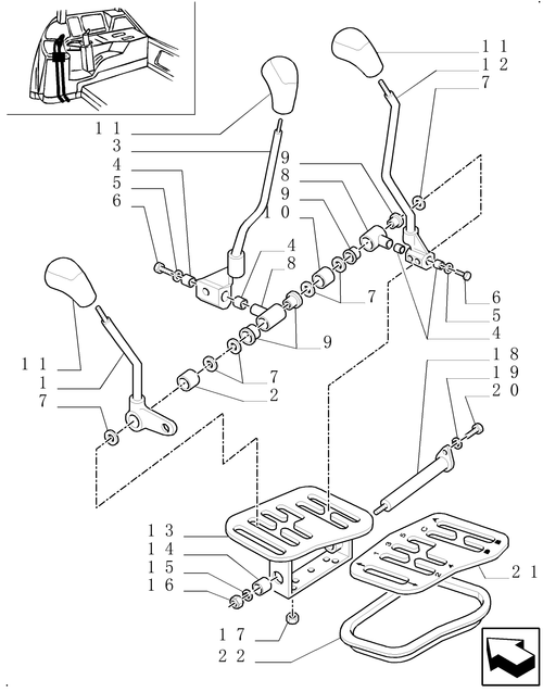 TM120-1.96.0/01[01] - MECHANICAL GEAR BOX 20X16 (40 KM/H) / GEARBOX CONTROLS