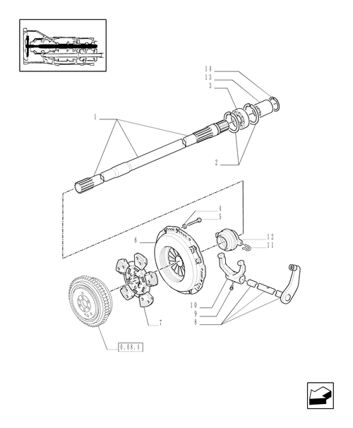 TM130-1.25.3 - CLUTCH, PTO WITH 20X16 MECHANICAL GEAR BOX