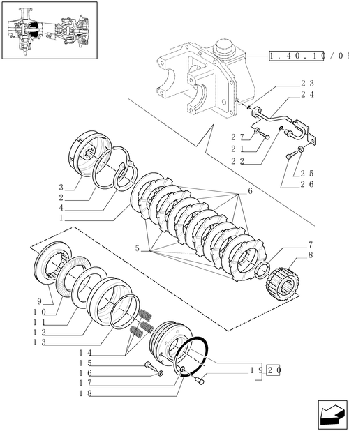 TM130-1.40.10/09 - (VAR.521) CLASS 4 4WD FRONT AXLE SUPERSTEER WITH ''TERRALOCK'' - HYDRAULIC DIFFERENTIAL LOCK