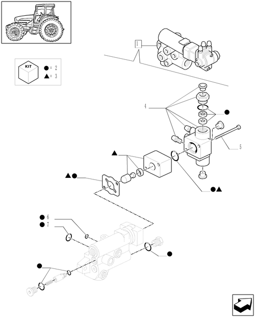 TM130-1.82.713/03A - (VAR.414) TRAILER BRAKE BREAKDOWN VALVE FOR LOAD SENSING CLOSED CENTRE (CCLS)