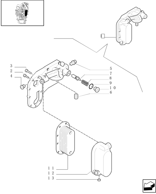 TM140-0.31.0/  A - CRANKCASE OIL COOLER - BREAKDOWN