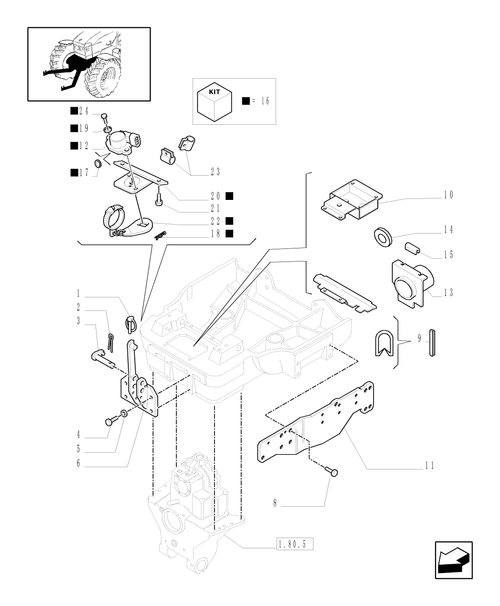 TM140-1.21.1/07 - (VAR.780-781) LIFT AND FRONT PTO WITH 21 CCLS GROOVES FOR AXLE WITH SUSPENSIONS - GUARDS