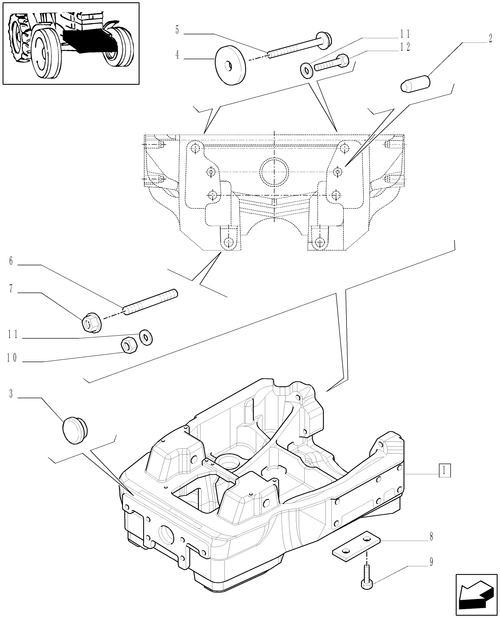 TM140-1.21.1/02[01] - SUPPORT FOR 4WD FRONT AXLE