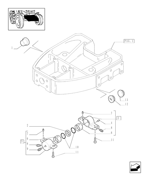 TM140-1.21.1/04[02] - (VAR.416) SUPPORT FOR 4WD SUPERSTEER FRONT AXLE