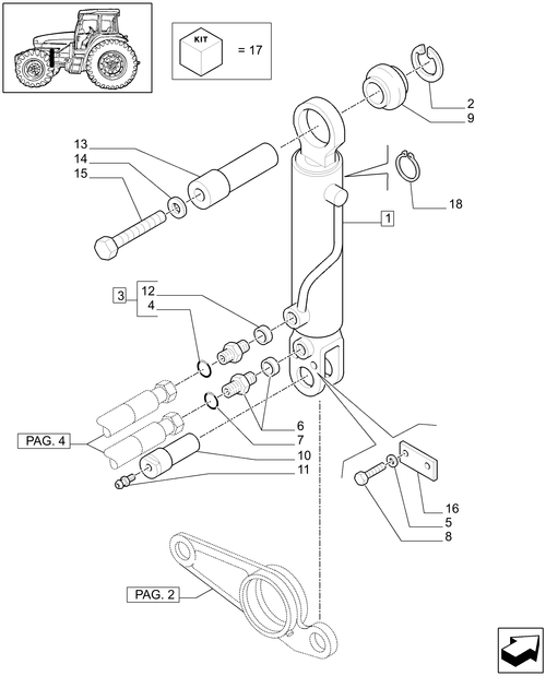 TM140-1.21.3/01[03] - (VAR.452/1) 4WD FRONT AXLE WITH SUSPENSIONS, BRAKE, TERRALOCK, S.P.S. - CYLINDER