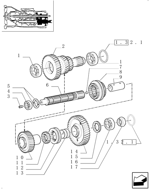 TM140-1.32.1/02 - (VAR.272) HI-LO 24X12 (SHUTTLE 40 KM/H) / CENTRAL REDUCTION GEARS