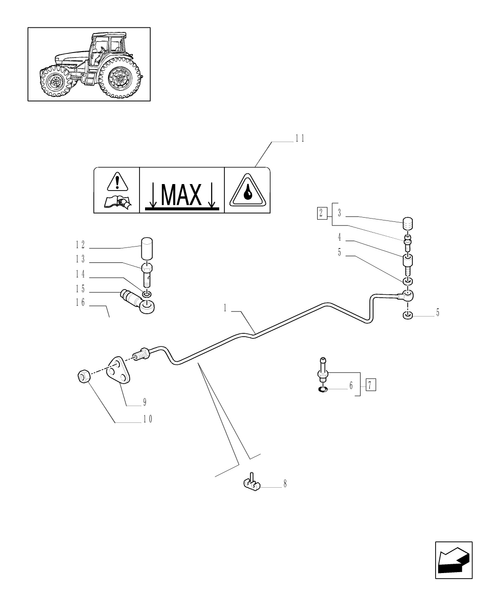 TM140-1.68.5/03[01] - (VAR.463/1) 4WD FRONT AXLE WITH SUSPENSIONS, BRAKE, TERRALOCK, F.P.S. - BRAKE PIPES