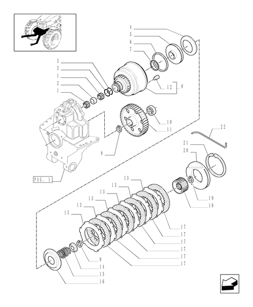 TM140-1.80.5[03] - (VAR.780-781) LIFT AND FRONT PTO (6 -21 SPLINES) CCLS - CLUTCH COVER PLATE AND RELEVANT PARTS