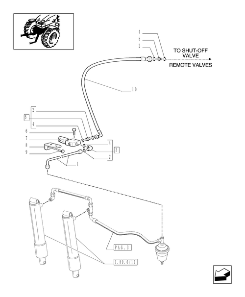 TM140-1.80.5/01[02] - (VAR.789) FRONT HYDRAULIC LIFT FOR CCLS - VALVE AND PIPES