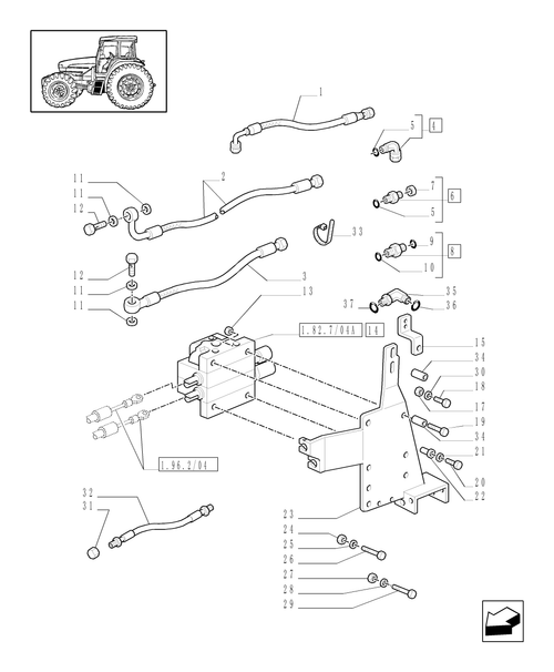 TM140-1.82.7/06 - (VAR.440/2) CONTROL VALVES WITH JOYSTICK FOR LOADER WITH SPRUNG CAB AND PIPES