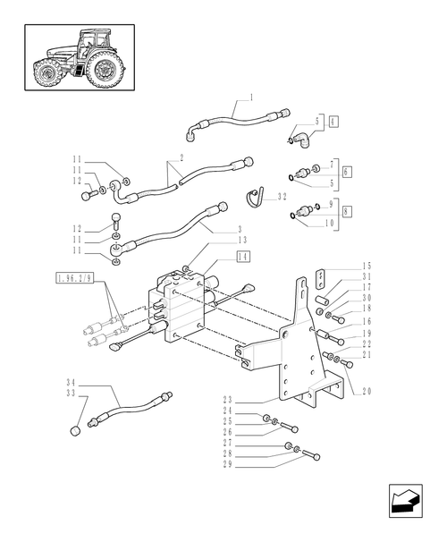 TM140-1.82.7/11[01] - (VAR.244) 3 CONTROL VALVES WITH JOYSTICK FOR LOADER FOR FRONT LIFT