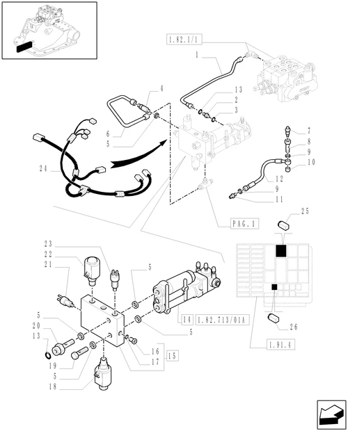 TM140-1.82.713/01[02] - (VAR.372) TRAILER BRAKE VALVE FOR OPEN CENTRE (ITALY)